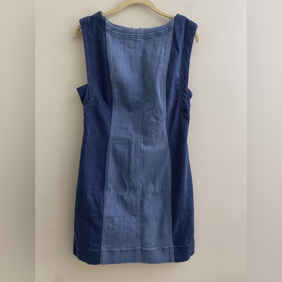 NEW Anthropologie Pilcro Sleeveless Two-Tone Denim Mini Dress size 8 blue nwt - Picture 7 of 7